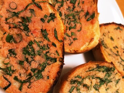 オリーブオイルで簡単明太子パン